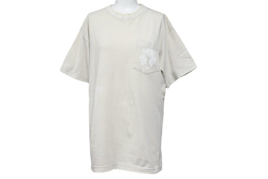 CHROME HEARTS クロムハーツ 半袖Ｔシャツ ボルドー ダガー 首ロゴ コットン ベージュ サイズM 美品 中古 50286