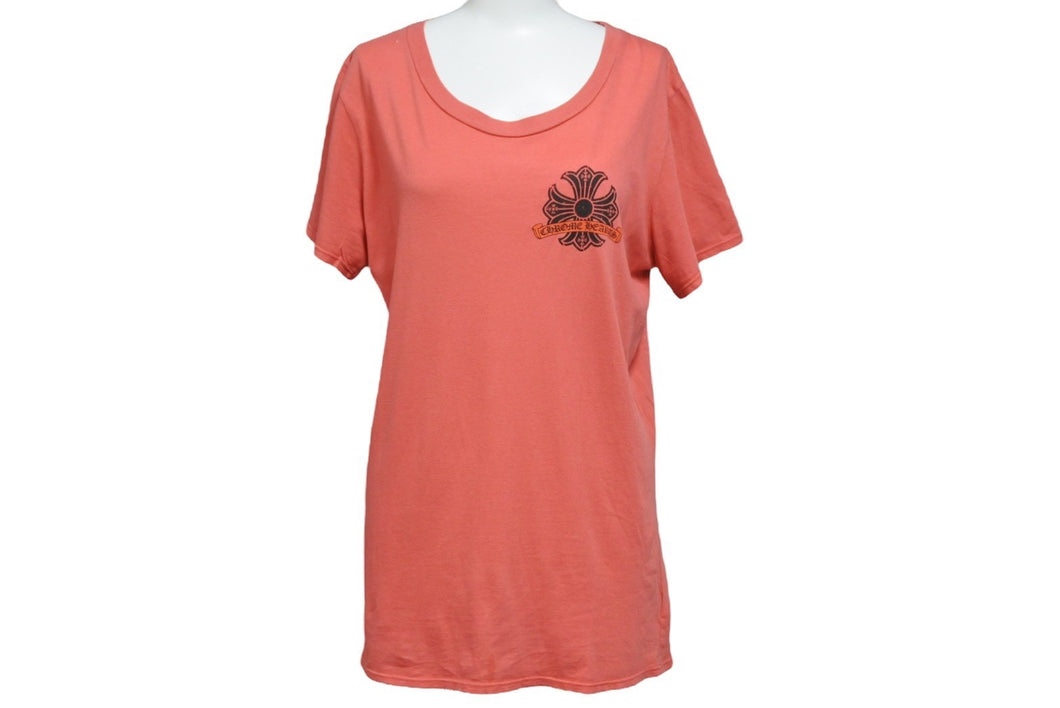 CHROME HEARTS クロムハーツ 半袖Ｔシャツ トップス ロゴ コットン レッド ブラック サイズXL メンズ 美品 中古 50293