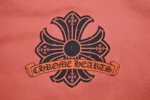 CHROME HEARTS クロムハーツ 半袖Ｔシャツ トップス ロゴ コットン レッド ブラック サイズXL メンズ 美品 中古 50293