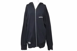 CHROMEHEARTS クロムハーツ パーカー フーディ ダガージップ 006-068514 USA製 コットン ブラック シルバー XL 美品 中古 50370
