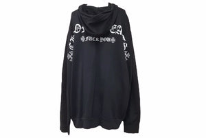 CHROMEHEARTS クロムハーツ パーカー フーディ ダガージップ 006-068514 USA製 コットン ブラック シルバー XL 美品 中古 50370