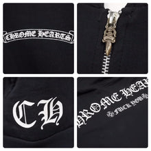 Load image into Gallery viewer, CHROMEHEARTS クロムハーツ パーカー フーディ ダガージップ 006-068514 USA製 コットン ブラック シルバー XL 美品 中古 50370