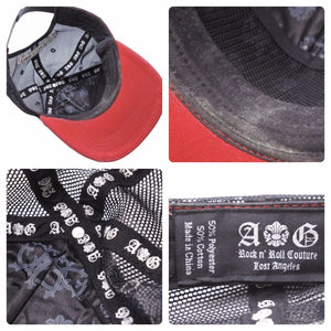 A&G エーアンドジー スナップバックキャップ 帽子 CHINA製 ポリエステル コットン レッド ブラック サイズONESIZE 美品 中古 50382