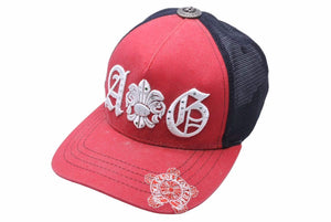 A&G エーアンドジー スナップバックキャップ 帽子 CHINA製 ポリエステル コットン レッド ブラック サイズONESIZE 美品 中古 50382