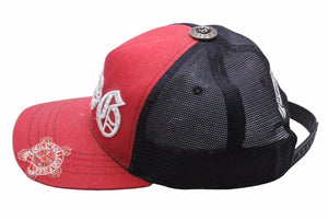 A&G エーアンドジー スナップバックキャップ 帽子 CHINA製 ポリエステル コットン レッド ブラック サイズONESIZE 美品 中古 50382