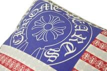 Load image into Gallery viewer, CHROME HEARTS クロムハーツ クッション アメリカ国旗柄 ロゴ入り ホワイト コットン 美品 中古 50387