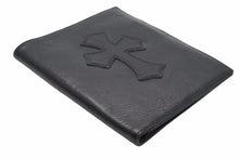 Load image into Gallery viewer, Chromehearts クロムハーツ パスケース 手帳カバー カードケース クロスパッチ USA製 レザー ブラック 美品 中古 50390