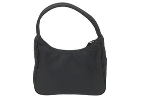 PRADA プラダ ホーボー ハンドバッグ ミニバッグ 三角ロゴ金具 プレート ナイロン ブラック 美品 中古 50397