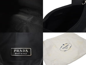 PRADA プラダ ホーボー ハンドバッグ ミニバッグ 三角ロゴ金具 プレート ナイロン ブラック 美品 中古 50397