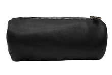 Load image into Gallery viewer, CHROME HEARTS クロムハーツ ポーチ シリンダーケース コスメケース 丸型 レザー ブラック シルバー金具 メンズ 美品 中古 50452