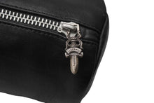Load image into Gallery viewer, CHROME HEARTS クロムハーツ ポーチ シリンダーケース コスメケース 丸型 レザー ブラック シルバー金具 メンズ 美品 中古 50452