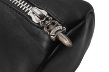 Load image into Gallery viewer, CHROME HEARTS クロムハーツ ポーチ シリンダーケース コスメケース 丸型 レザー ブラック シルバー金具 メンズ 美品 中古 50452
