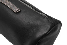 Load image into Gallery viewer, CHROME HEARTS クロムハーツ ポーチ シリンダーケース コスメケース 丸型 レザー ブラック シルバー金具 メンズ 美品 中古 50452