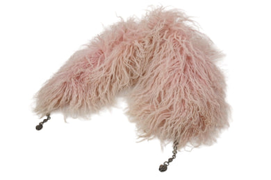 CHROME HEARTS クロムハーツ ネックウォーマー マフラー 毛皮 リアルファー シルバー 美品 中古 50455