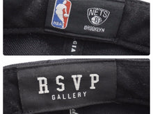 Load image into Gallery viewer, ジャストドン just don ×RSVP GALLERY BROOKLYN NETS スナップバックキャップ レザー ブラック 美品 中古 50468