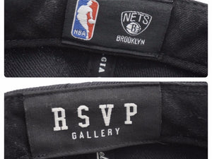ジャストドン just don ×RSVP GALLERY BROOKLYN NETS スナップバックキャップ レザー ブラック 美品 中古 50468