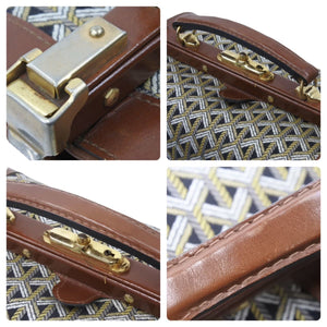 Goyard ゴヤール バニティバッグ ヴィンテージ ボストンバッグ ハンドバッグ レザー キャンバス ブラウン ブラック 良品 中古 50485