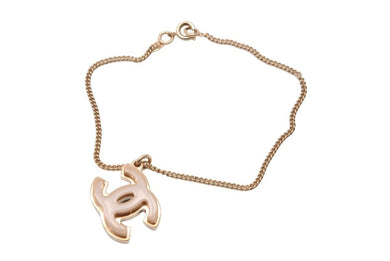 極美品 CHANEL シャネル リバーシブル ココマーク ブレスレット 05P 5g GP ブラウン ベージュ ゴールド A28559 中古 50494