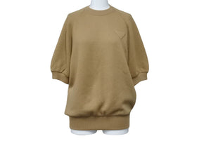 PRADA プラダ ニット Tシャツ トップス トライアングルロゴ P24ZOLS2011RNG イタリア カシミヤ ブラウン サイズ36 美品 中古 50497