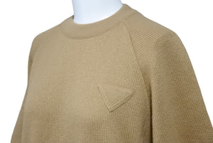 PRADA プラダ ニット Tシャツ トップス トライアングルロゴ P24ZOLS2011RNG イタリア カシミヤ ブラウン サイズ36 美品 中古 50497