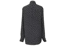 画像をギャラリービューアに読み込む, SAINT LAURENT サンローラン 19SS エッフェル塔 528009 プリントシャツ シルク 37 ブラック 黒 トップス 美品 中古 50513 
