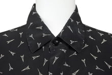 画像をギャラリービューアに読み込む, SAINT LAURENT サンローラン 19SS エッフェル塔 528009 プリントシャツ シルク 37 ブラック 黒 トップス 美品 中古 50513 
