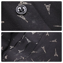 画像をギャラリービューアに読み込む, SAINT LAURENT サンローラン 19SS エッフェル塔 528009 プリントシャツ シルク 37 ブラック 黒 トップス 美品 中古 50513 