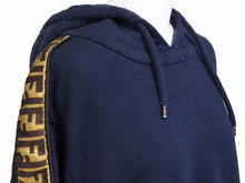 Load image into Gallery viewer, FENDI フェンディ パーカー メンズ ネイビー ズッカ柄 サイズ50 コットン ウール シルク 美品 中古 50530
