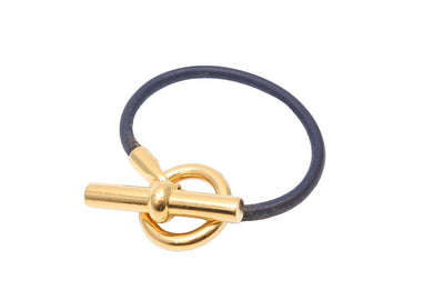 HERMES エルメス グレナン ブレスレット ゴールド レザー メタル ジュエリー アクセサリー 21g 中古 50536