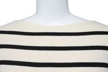 Load image into Gallery viewer, CELINE セリーヌ 長袖セーター ボーダー 2 3EU4 / 805A イタリア製 コットン ピンク ネイビー アイボリー サイズM 美品 中古 50594