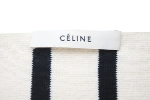 CELINE セリーヌ 長袖セーター ボーダー 2 3EU4 / 805A イタリア製 コットン ピンク ネイビー アイボリー サイズM 美品 中古 50594