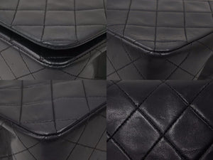 シャネル CHANEL マトラッセ 23cm フルフラップ ターンロック 1番台 ショルダーバッグ ラムスキン ブラック美品 中古 50597