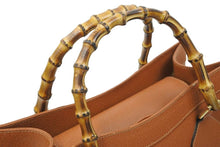 Load image into Gallery viewer, GUCCI グッチ Bamboo バンブー オールドグッチ ハンドバッグ トートバッグ ヴィンテージ レザー ブラウン ゴールド 美品 中古 50600