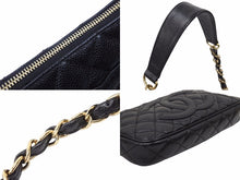 Load image into Gallery viewer, CHANEL シャネル 月見型 ポーチ ワンショルダー キャビアスキン 7番台 美品 中古 50607