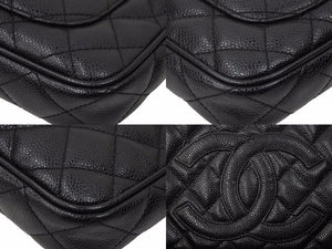 CHANEL シャネル 月見型 ポーチ ワンショルダー キャビアスキン 7番台 美品 中古 50607
