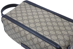GUCCI グッチ セカンドバッグ GGスプリーム 406395 520981 イタリア製 カーフレザー ベージュ ブラック シルバー 美品 中古 50613 