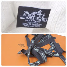 Load image into Gallery viewer, 新品未使用 HERMES エルメス ハンドバッグ ヴァニティポーチ ブリッド・ア・ブラックGM コットン ベージュ シルバー金具 中古 50619
