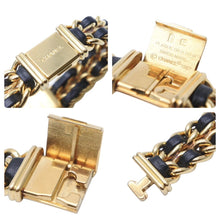 Load image into Gallery viewer, CHANEL シャネル プルミエール 腕時計 GP ゴールド ブラック チェーン クォーツ サイズM 美品 中古 50620