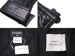 極美品 CHANEL シャネル メッシュ ナイロン パーカー ブラック ココボタン P43471W05101 サイズ34 中古 50622