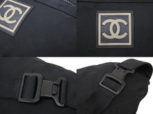 Load image into Gallery viewer, CHANEL シャネル ウエストバッグ ショルダーバッグ ポーチ スポーツライン ココマーク 8074461 ナイロン ブラック 美品 中古 50691