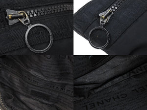 CHANEL シャネル ウエストバッグ ショルダーバッグ ポーチ スポーツライン ココマーク 8074461 ナイロン ブラック 美品 中古 50691