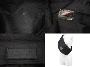 CHANEL シャネル ウエストバッグ ショルダーバッグ ポーチ スポーツライン ココマーク 8074461 ナイロン ブラック 美品 中古 50691