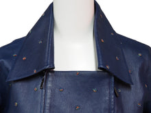 Load image into Gallery viewer, CHANEL シャネル レザージャケット P55955C00294 ラムスキン コットン ネイビー レッド グリーン 36 美品 中古 50733