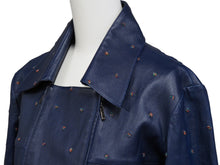 Load image into Gallery viewer, CHANEL シャネル レザージャケット P55955C00294 ラムスキン コットン ネイビー レッド グリーン 36 美品 中古 50733