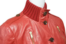 Load image into Gallery viewer, GUCCI グッチ レザー ジャケット レッド アウター ゴールド金具 ロゴ 赤 155710XN148 サイズ38 中古 50735