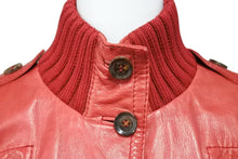 Load image into Gallery viewer, GUCCI グッチ レザー ジャケット レッド アウター ゴールド金具 ロゴ 赤 155710XN148 サイズ38 中古 50735