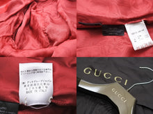 Load image into Gallery viewer, GUCCI グッチ レザー ジャケット レッド アウター ゴールド金具 ロゴ 赤 155710XN148 サイズ38 中古 50735