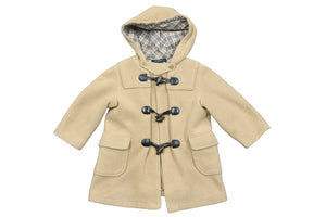 BURBERRY バーバリー ダッフルコート ノヴァチェック柄 BN616-446 ポリエステル ベージュ ブラウン サイズ90 美品 中古 50740 