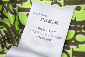 DIOR ディオール 半袖シャツ オブリークピクセル トップス 193C545A4751 シルク グリーン カーキ サイズ38 美品 中古 50747