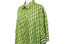 Load image into Gallery viewer, DIOR ディオール 半袖シャツ オブリークピクセル トップス 193C545A4751 シルク グリーン カーキ サイズ38 美品 中古 50747